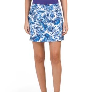 Tommy Bahama Golf UPF 50 Skort Blue and White Palm Print Skort